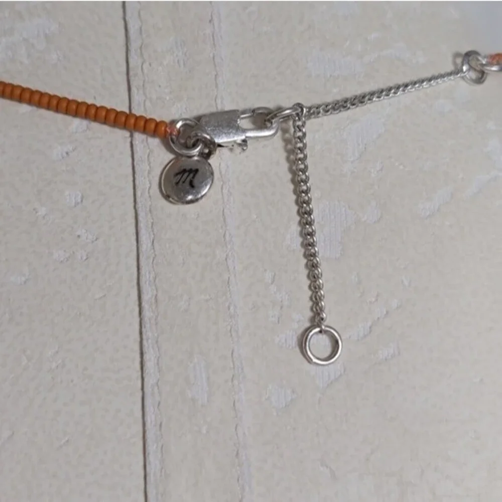 Madewell Orange Silver Circle Pendant Necklace - Picture 5 of 5